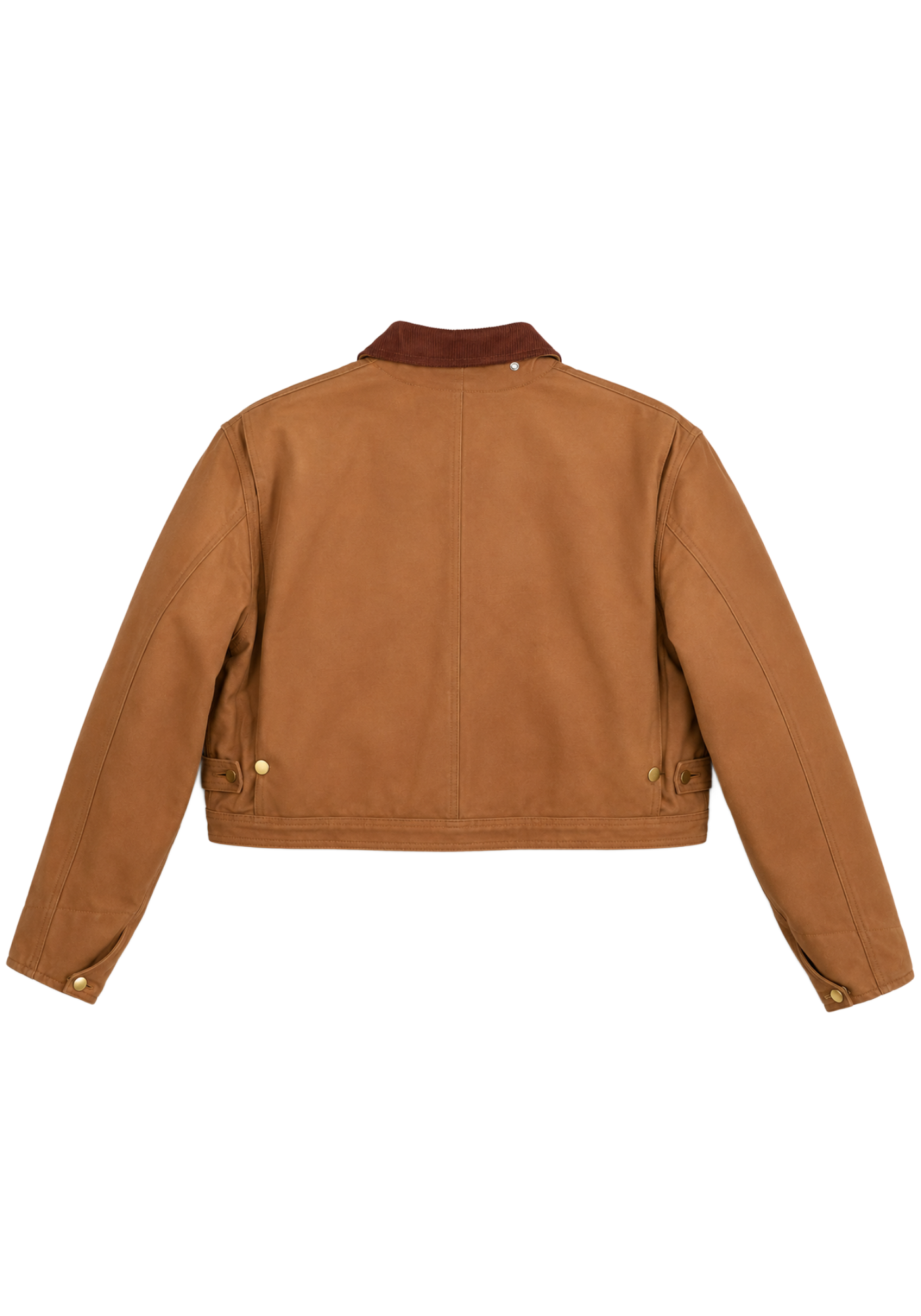 Pink and brown cotton crop jackets with shirt collars, long sleeves, embroidered Yankees graphics, angled pockets, and workwear seam details